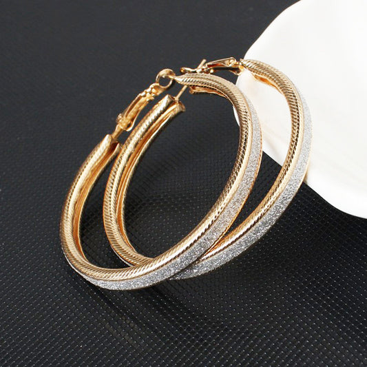 Frosted Big Circle Earrings