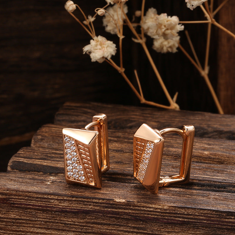 Fine Zircon Inlaid Earrings