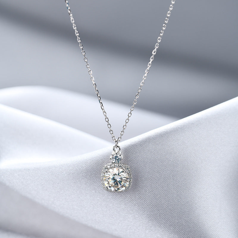 Silver 2 Karat Moissanite Necklace