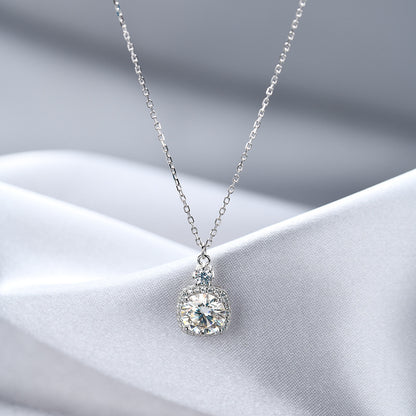 Silver 2 Karat Moissanite Necklace