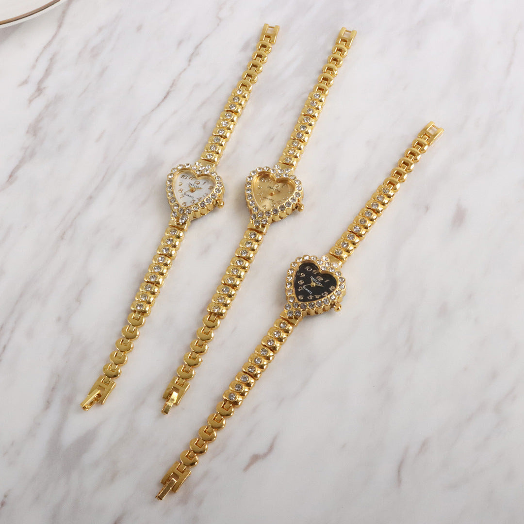 Heart-shaped Rhinestone Watch