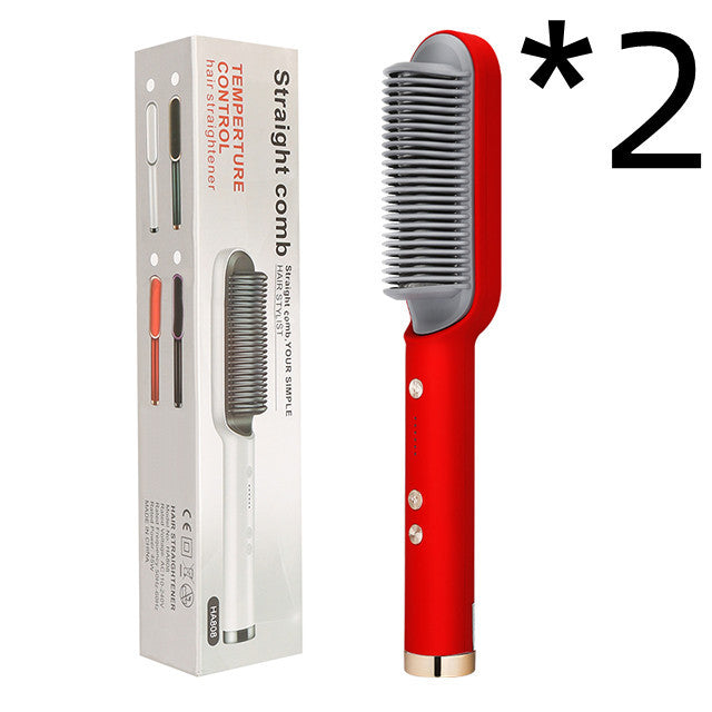 2 In 1 Hair Straightener| Curling Tong| Dual-purpose Electric Hair Brush