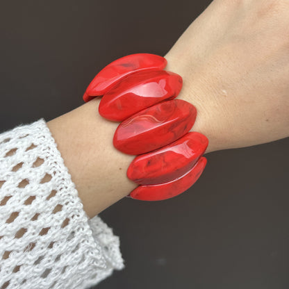 Geometric Blooming Red Bracelet