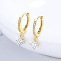 925 Sterling Silver Four-claw Gang Drill Earrings For Women