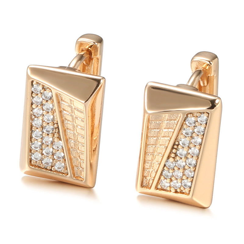 Fine Zircon Inlaid Earrings