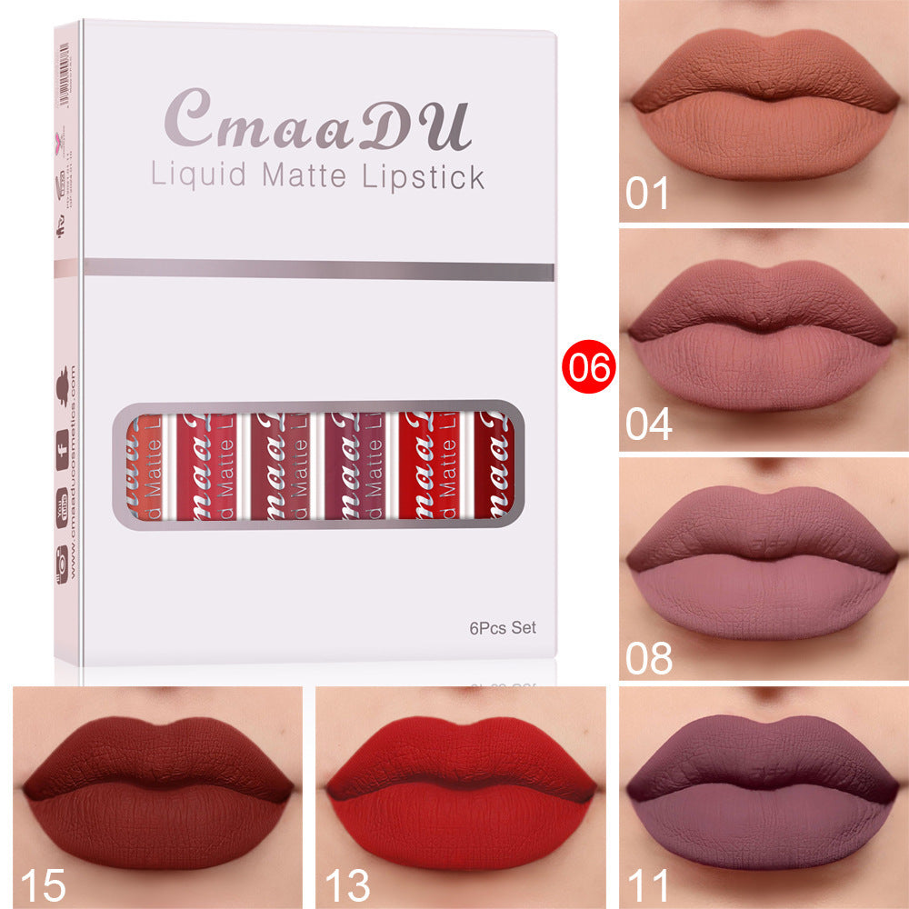 Set of 6| Matte Non-stick Lipstick| Long Lasting Lip Gloss