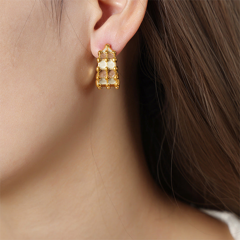 Gold Plated C- Shaped Earrings