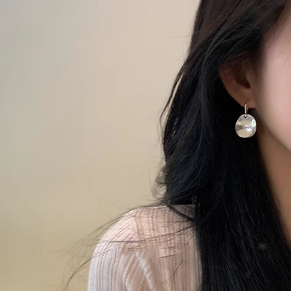 Heavy Industry Korean Niche Design Pleated Texture Round Brand Earrings