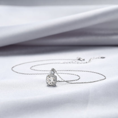 Silver 2 Karat Moissanite Necklace