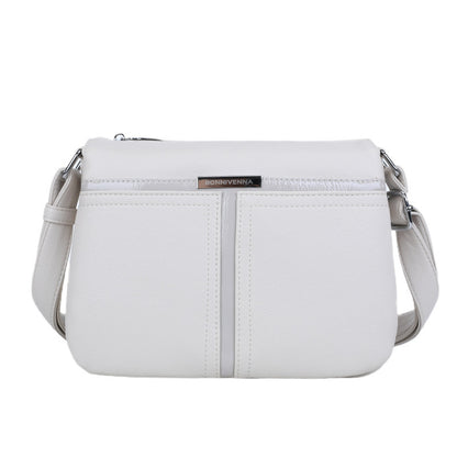 Soft Leather Multi-layer Crossbody Bag