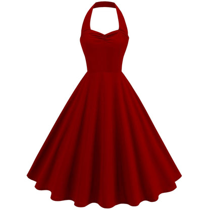 Retro Hepburn Style Little Halter Dress