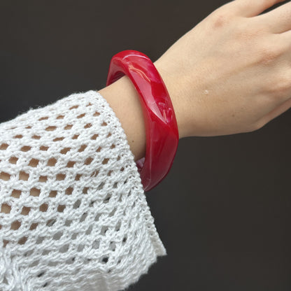 Geometric Blooming Red Bracelet