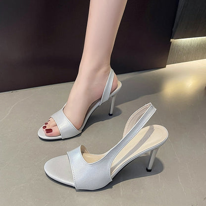 Pointed Toe French Style High Heel Sandals
