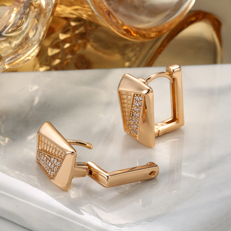 Fine Zircon Inlaid Earrings