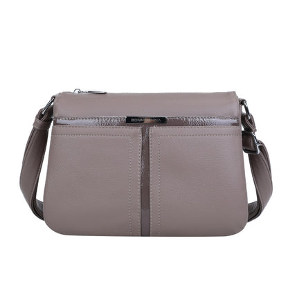 Soft Leather Multi-layer Crossbody Bag