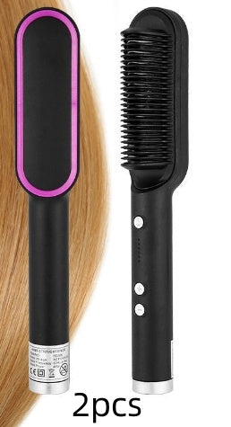 2 In 1 Hair Straightener| Curling Tong| Dual-purpose Electric Hair Brush