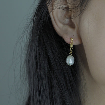 Handmade Baroque Pearl Ear Studs