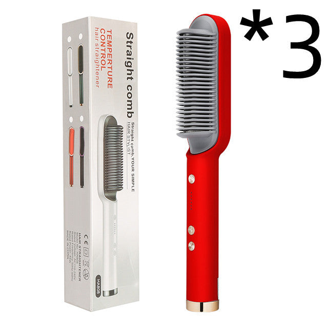 2 In 1 Hair Straightener| Curling Tong| Dual-purpose Electric Hair Brush