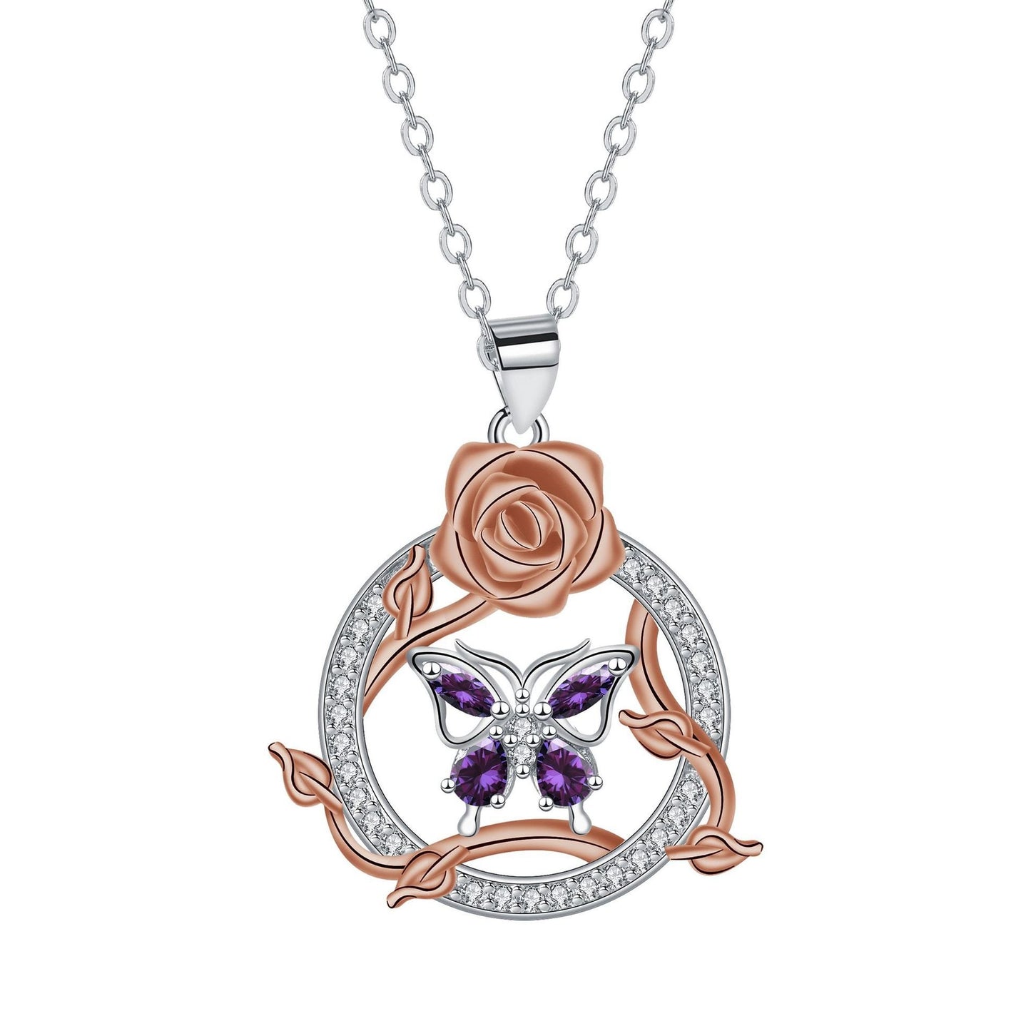Butterfly Rose Necklace