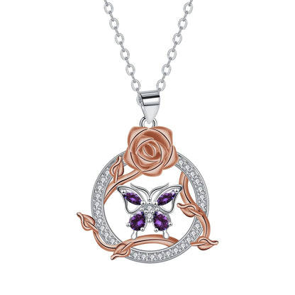 Butterfly Rose Necklace