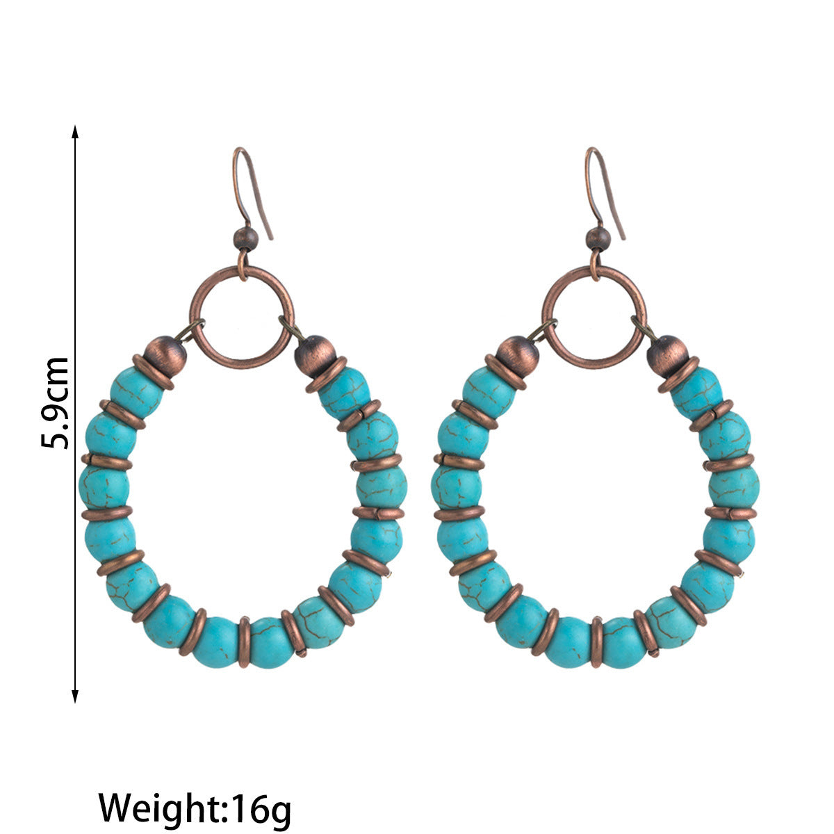 Women's Ring Bronze Kraft Paper Card Earrings