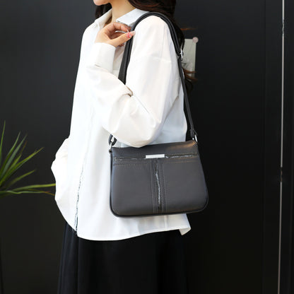 Soft Leather Multi-layer Crossbody Bag