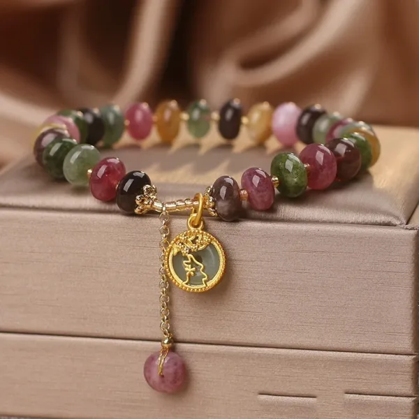 Natural Tourmaline Beaded Bracelet - Image 4