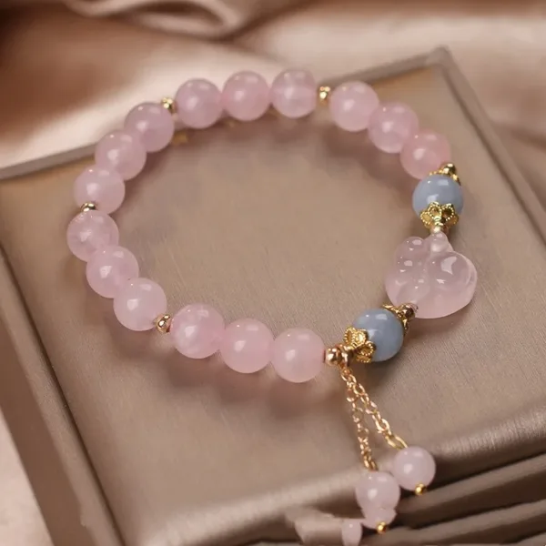 Pink Crystal Cat's Paw Bracelet