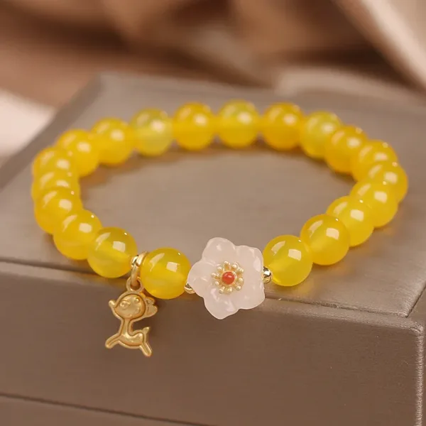 Natural Yellow Agate Crystal Bracelet - Image 3