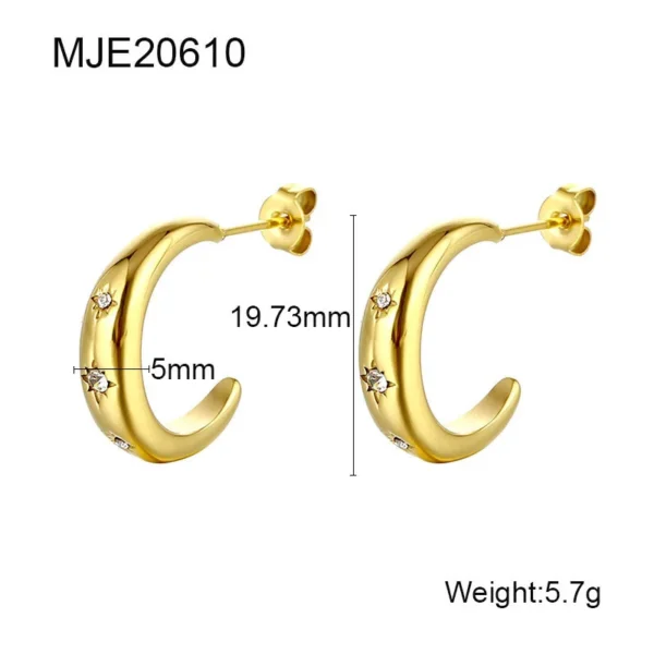 Light Luxury C- Shaped Stainless Steel Studs - Image 6