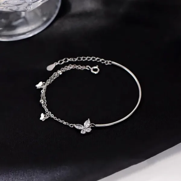 Silver Butterfly Bracelet - Image 4