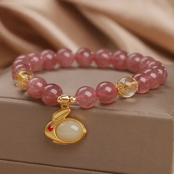 Natural Strawberry Quartz Bracelet - Image 2