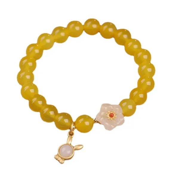 Natural Yellow Agate Crystal Bracelet - Image 4