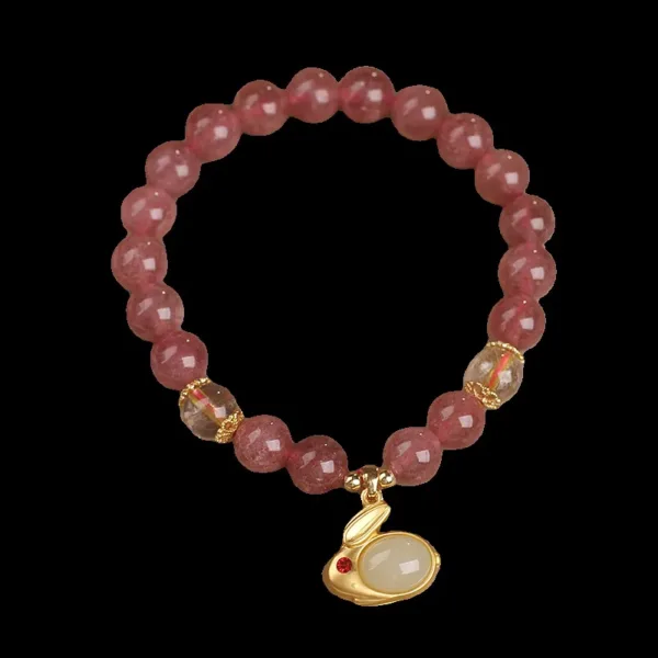 Natural Strawberry Quartz Bracelet - Image 4