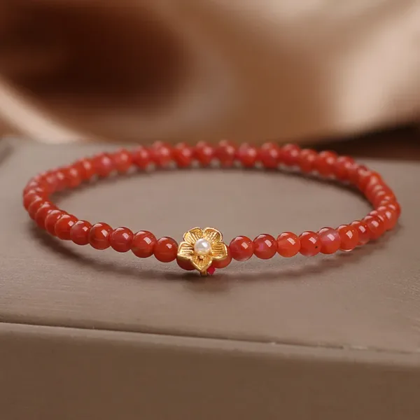 Natural Yanyuan Agate Beaded Bracelet - Image 2