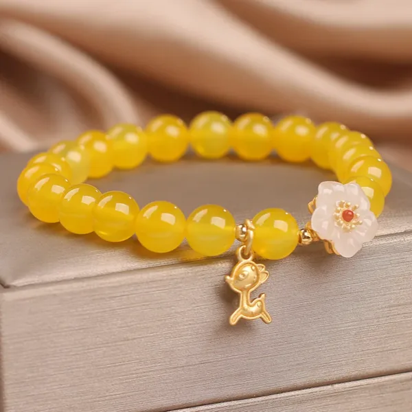 Natural Yellow Agate Crystal Bracelet