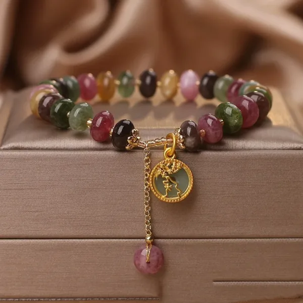 Natural Tourmaline Beaded Bracelet - Image 2