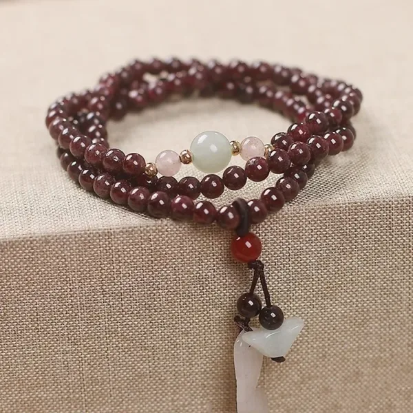 Natural Multi-ring Ancient Style Garnet Bracelet - Image 2