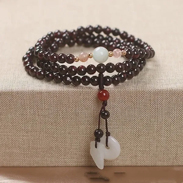 Natural Multi-ring Ancient Style Garnet Bracelet