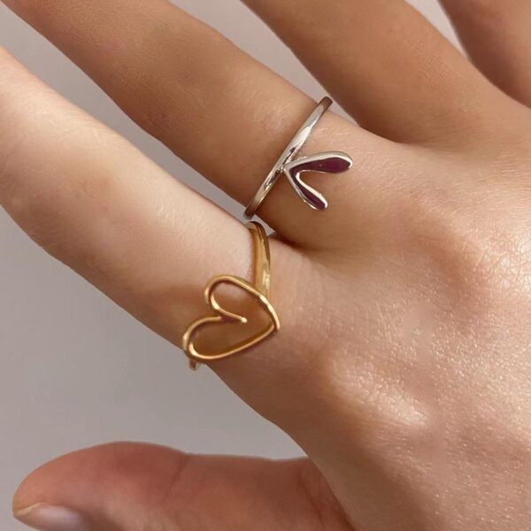 Simple Korean Style Irregular Two-piece Set Ring - Image 3