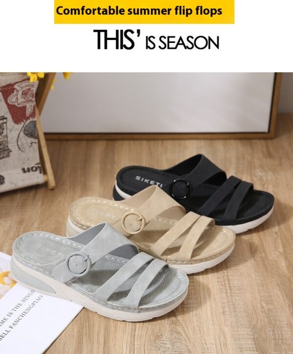 Women's Casual Comfortable Velcro Stitching Slippers - Image 10