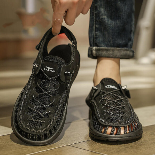 Men's Summer Woven Hollowed Sandals - Image 6