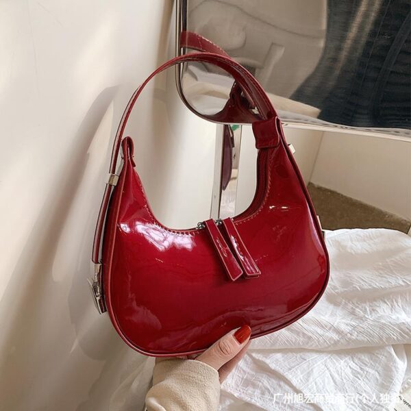 Women's Patent Leather Underarm Shoulder Bag - Image 3