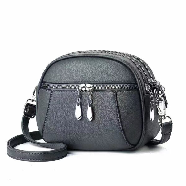 Women's Solid Color Small Round Multi-pocket Large Capacity Shoulder/Crossbody Bag - Image 6