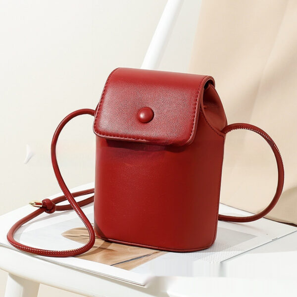 Women's Korean PU Mobile Phone Retro Bucket Bag - Image 2