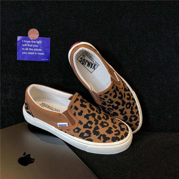 Leopard Print Canvas Shoes For Women - Image 4