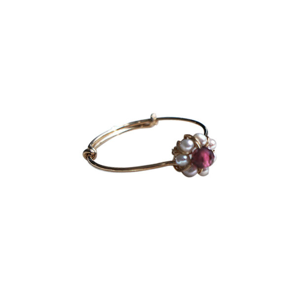 DIY Natural Pearl Hand-woven Flower Ring - Image 4