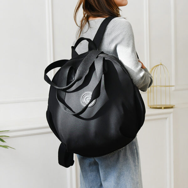 Women's Black And Round Large Capacity Multifunctional Backpack|Shoulder Bag|Handbag - Image 9