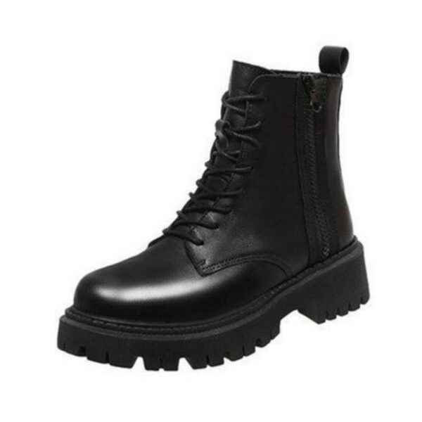 Women's Velvet Motorcycle Short Boots - Image 3