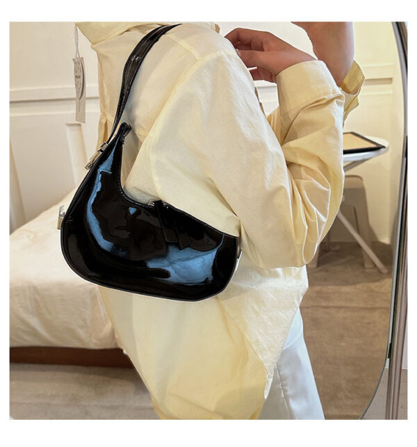 Women's Patent Leather Underarm Shoulder Bag - Image 9